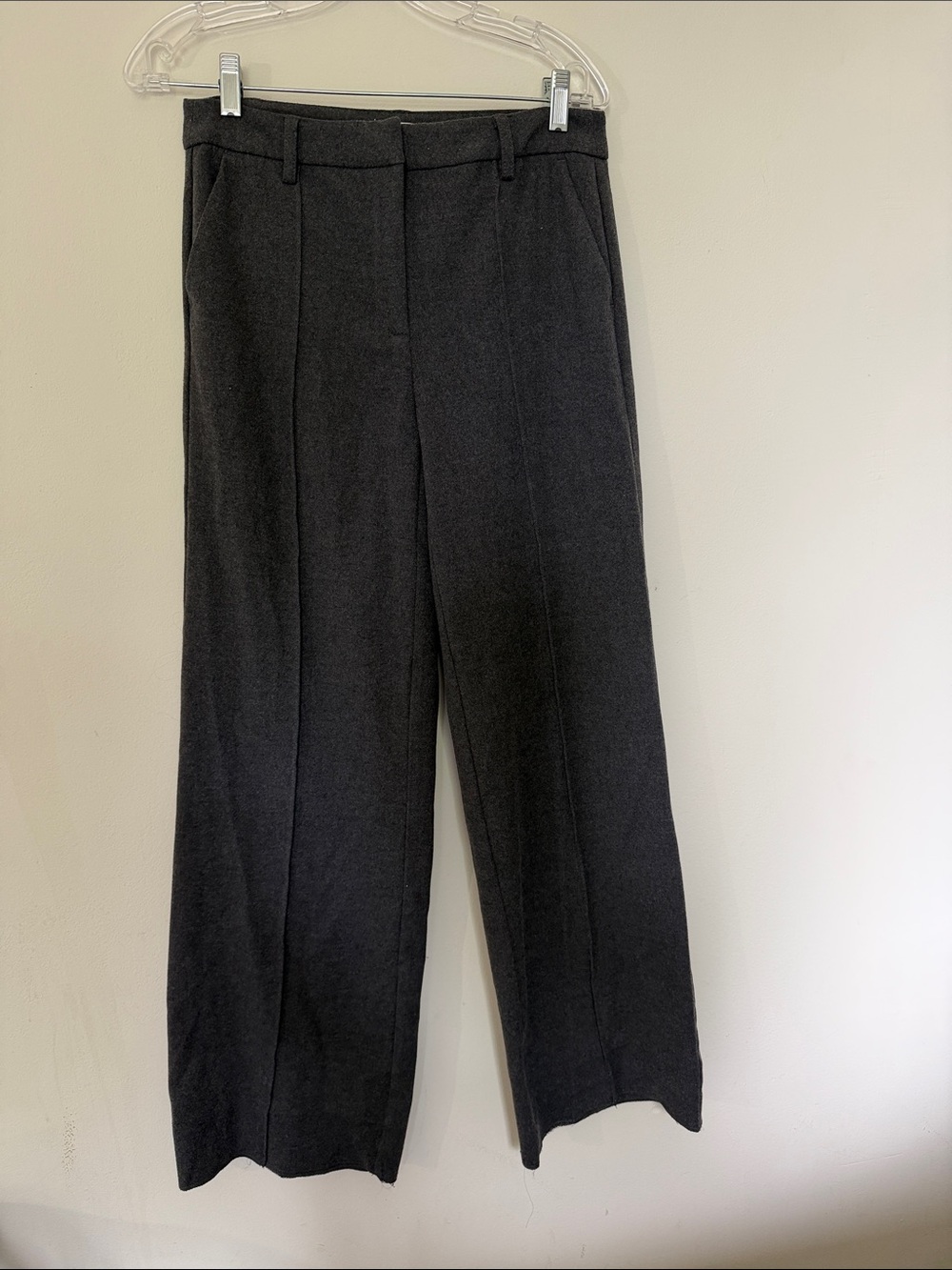 Rachel Zoe Charcoal Gray Wide-Leg Trousers